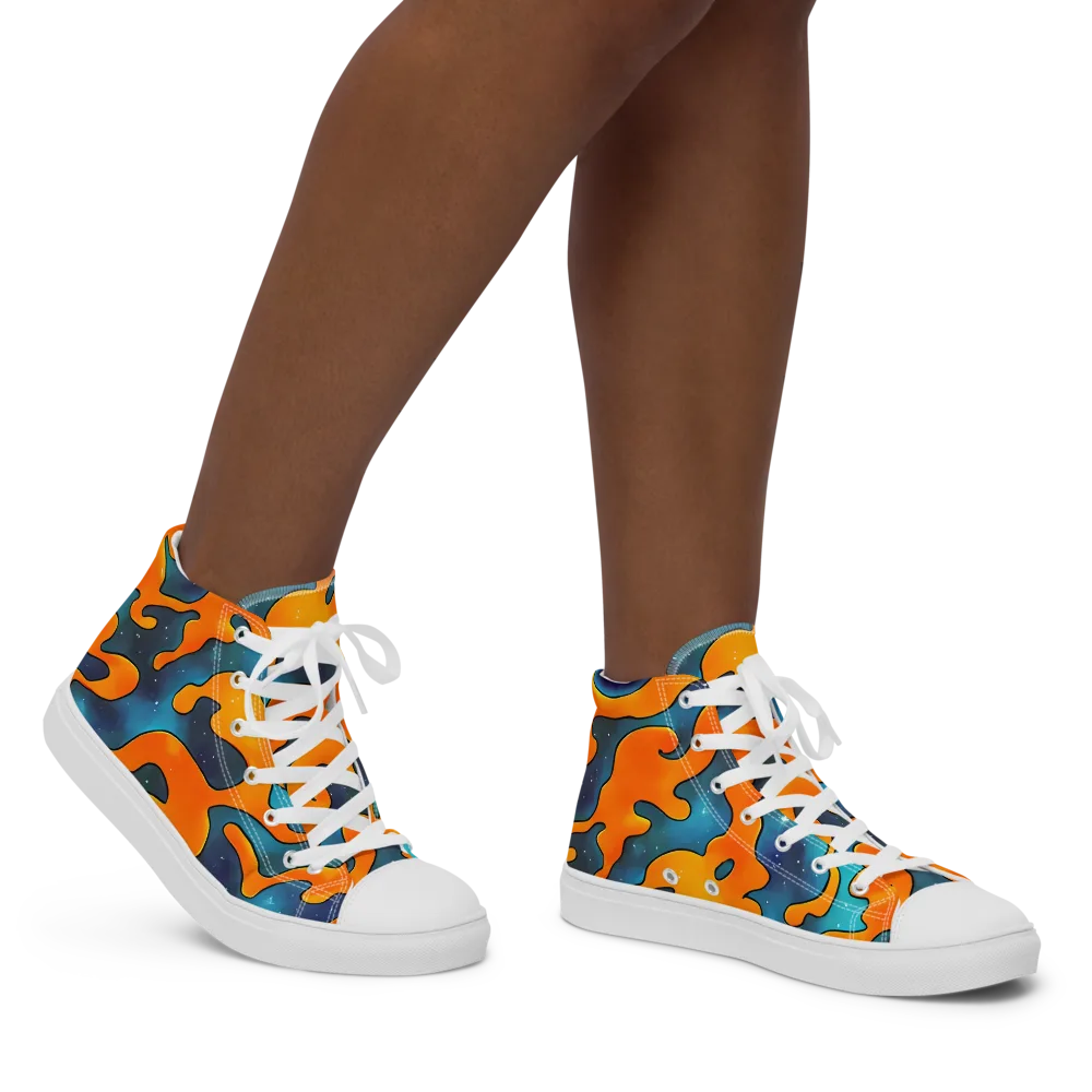 Criswell Cosmos on Women's High Top Canvas Shoes — Right