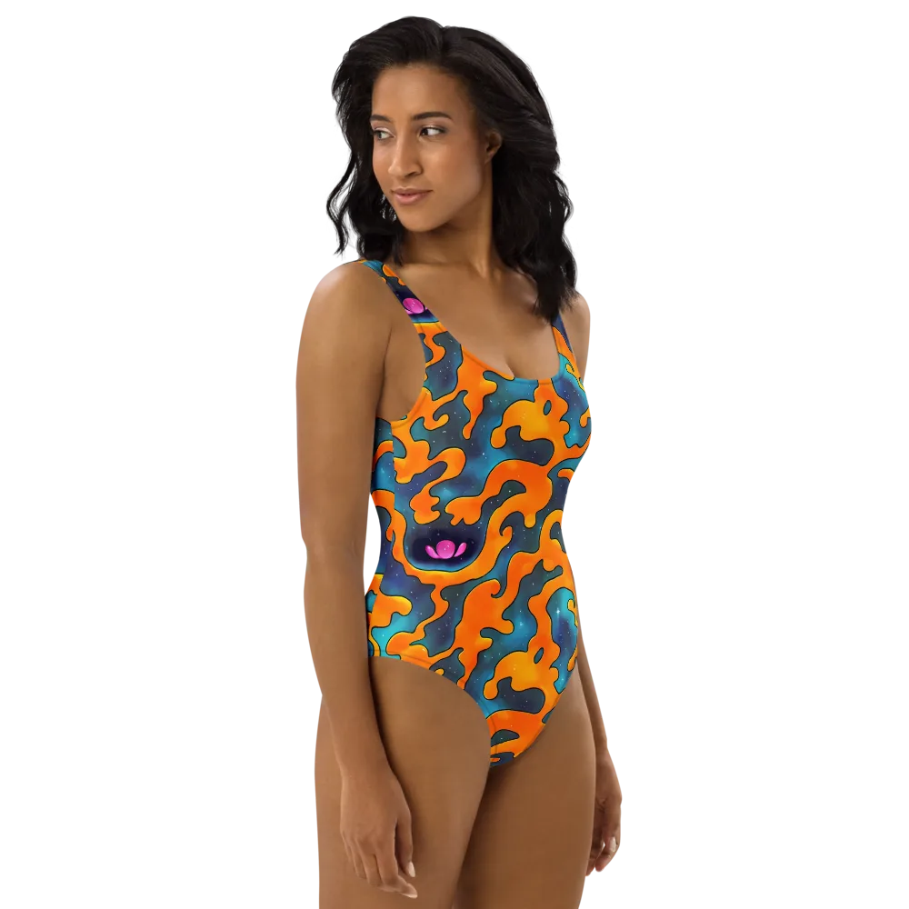 Criswell Cosmos on One-Piece Swimsuit — Right