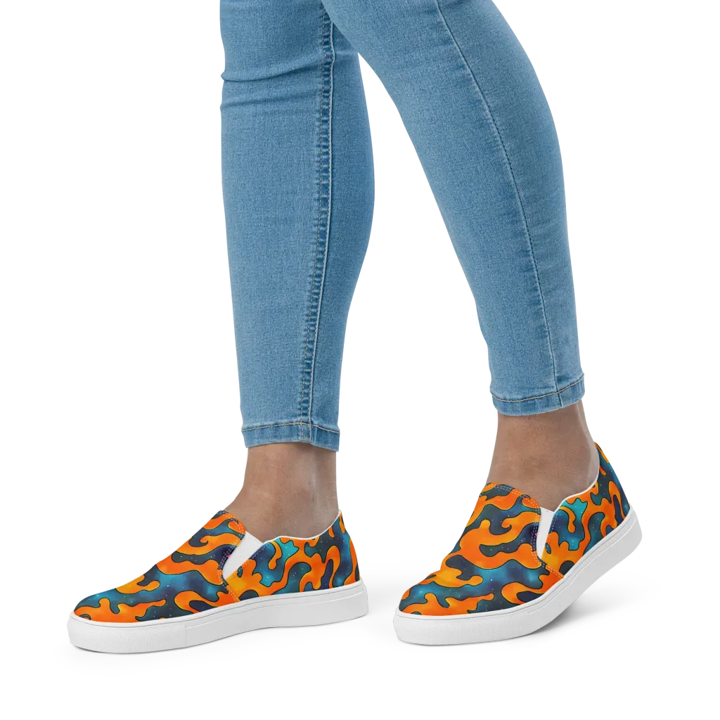 Criswell Cosmos on Women's Slip-On Canvas Shoes — Front
