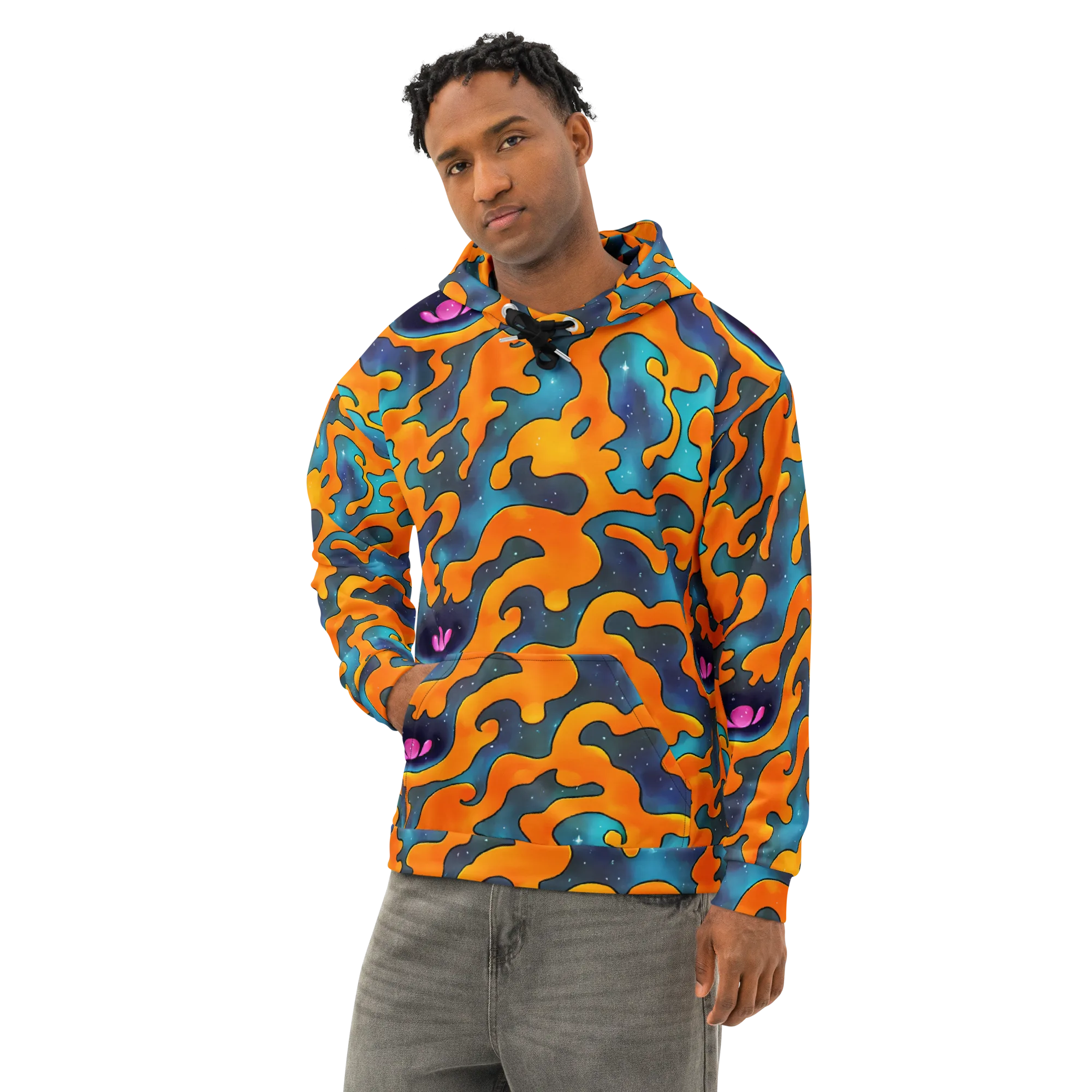 Criswell Cosmos on Cotton Hoodie — Left Front