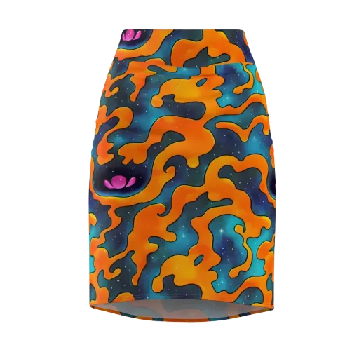 Criswell Cosmos on a Pencil Skirt