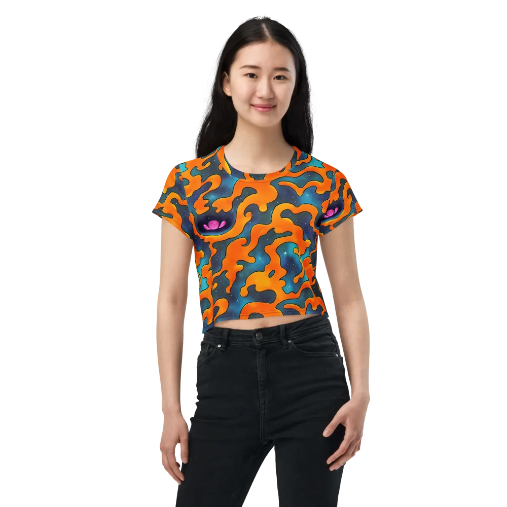 Criswell Cosmos on Crop Tee — Front