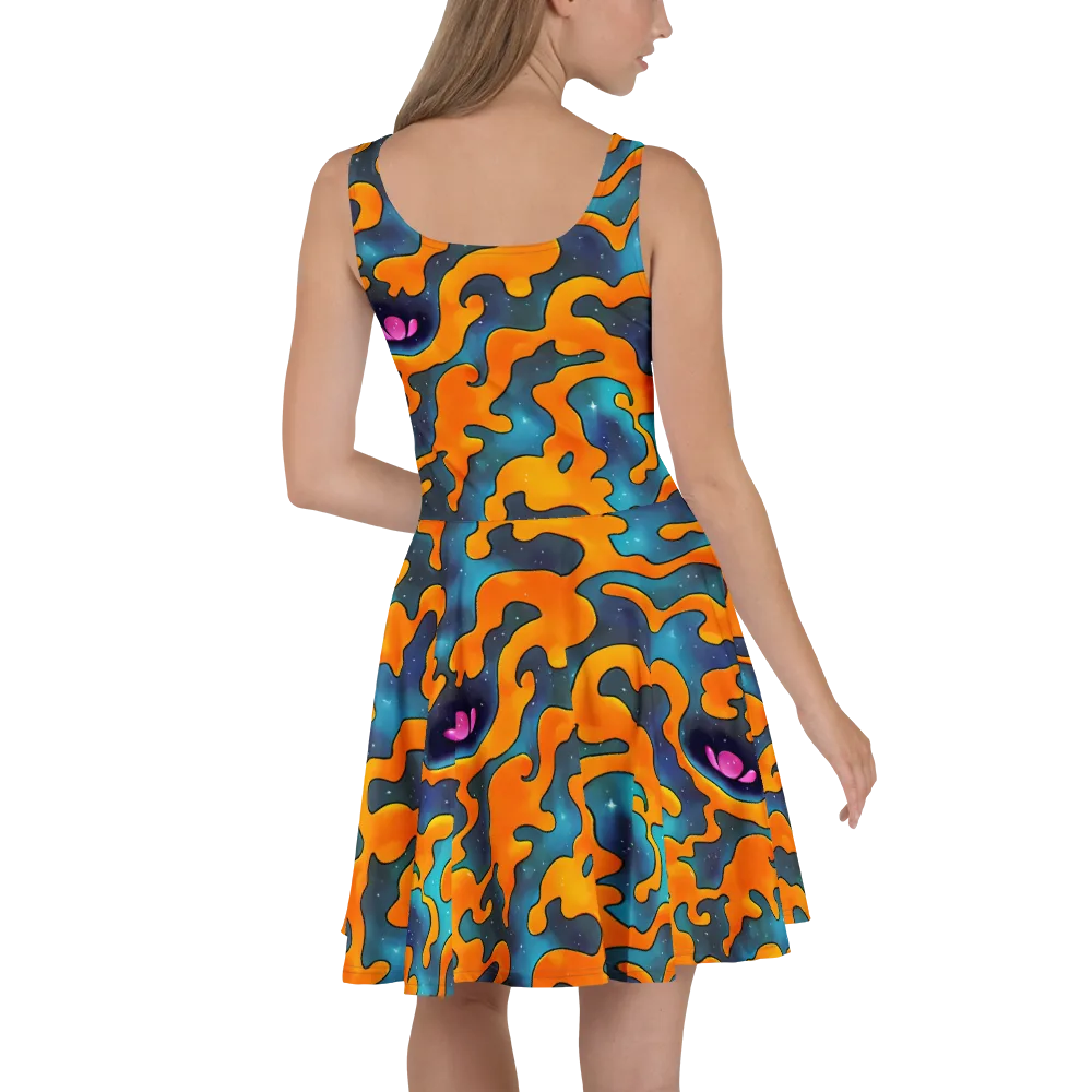 Criswell Cosmos on Skater Dress — Back