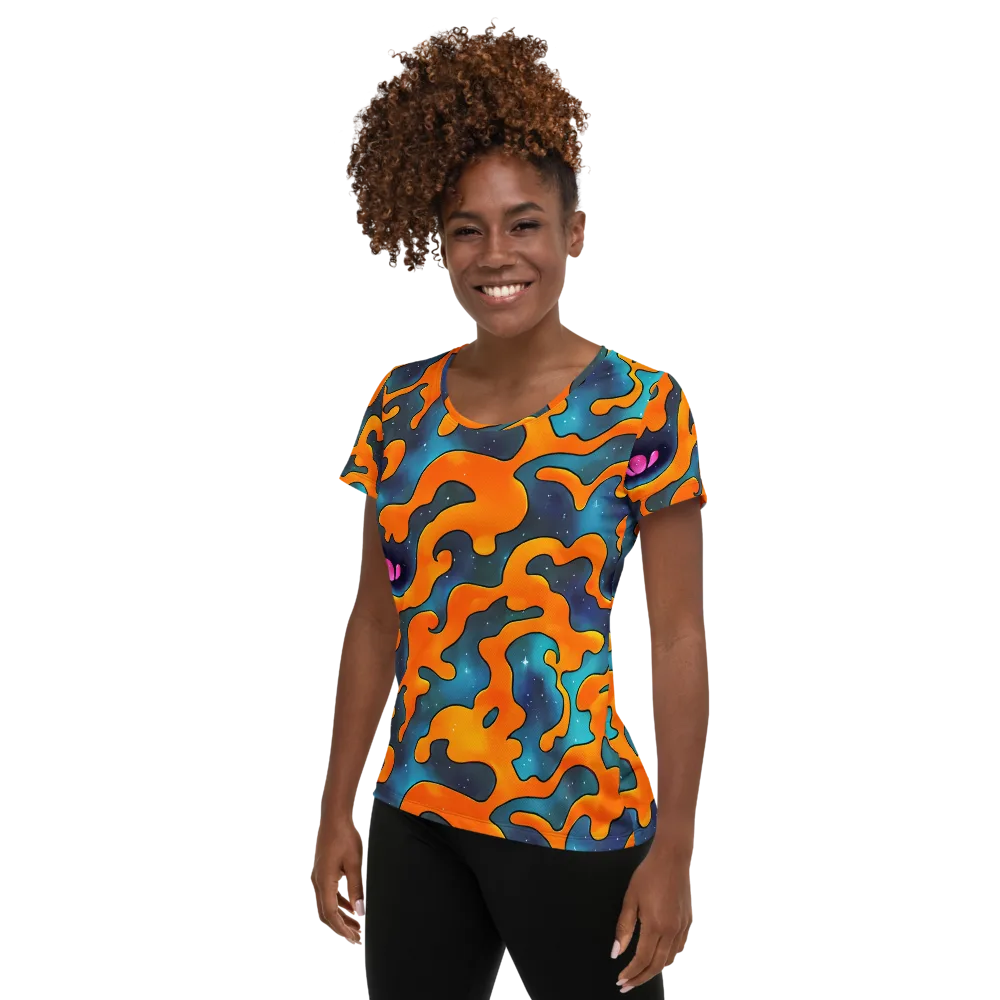 Criswell Cosmos on Women's Athletic T-Shirt — Left
