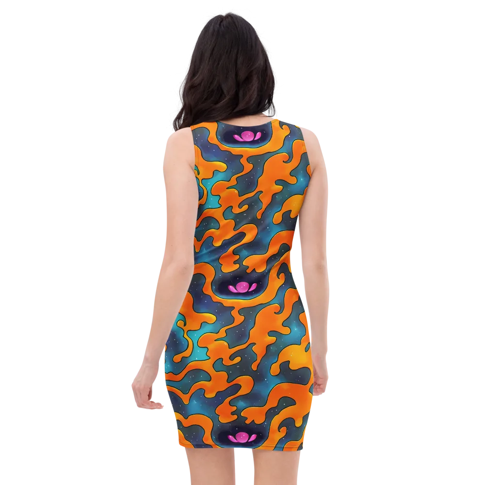 Criswell Cosmos on Bodycon Dress — Back