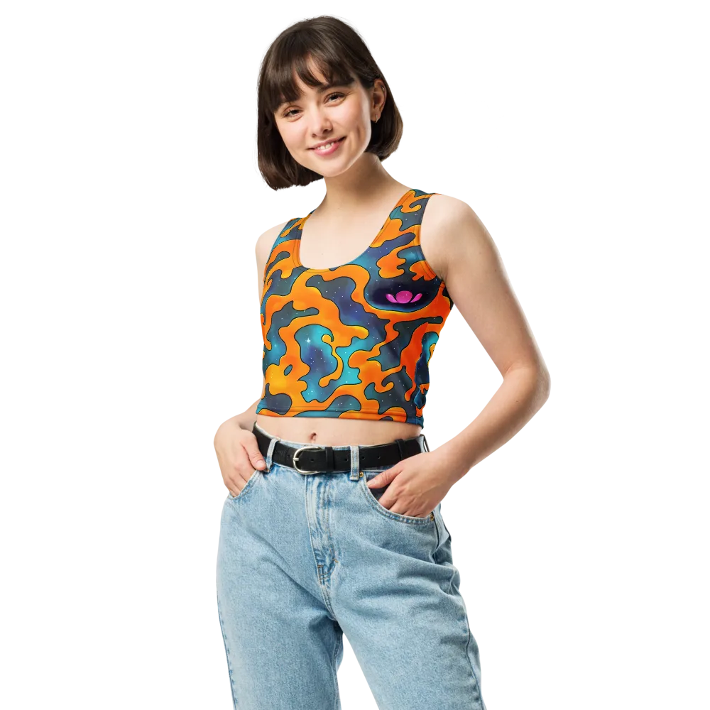 Criswell Cosmos on Crop Top — Front
