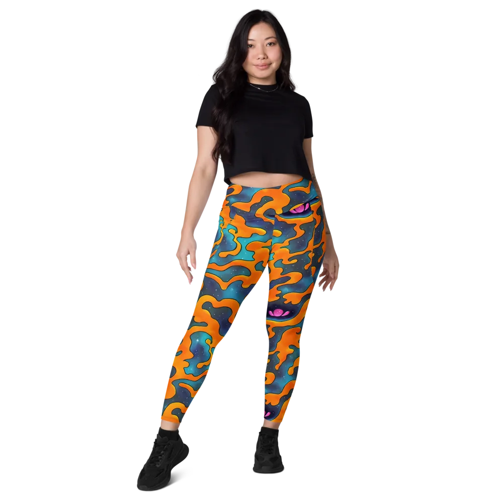 Criswell Cosmos on Leggings with Pockets — Front