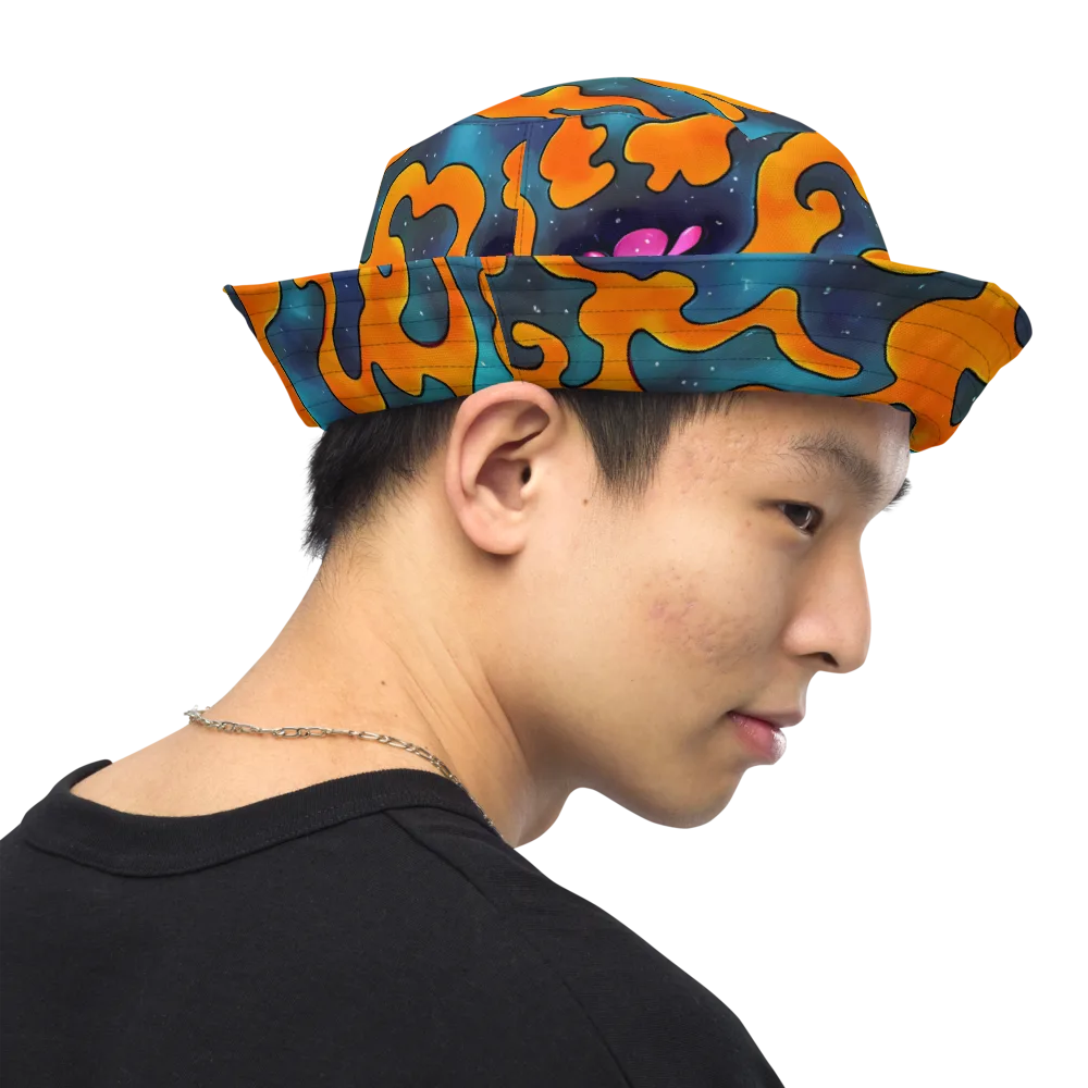 Criswell Cosmos on Reversible Bucket Hat — Right Outside