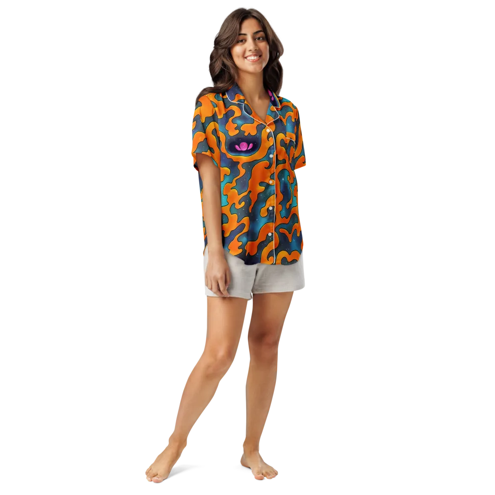 Criswell Cosmos on Women's Short Sleeve Pajama Top — Front