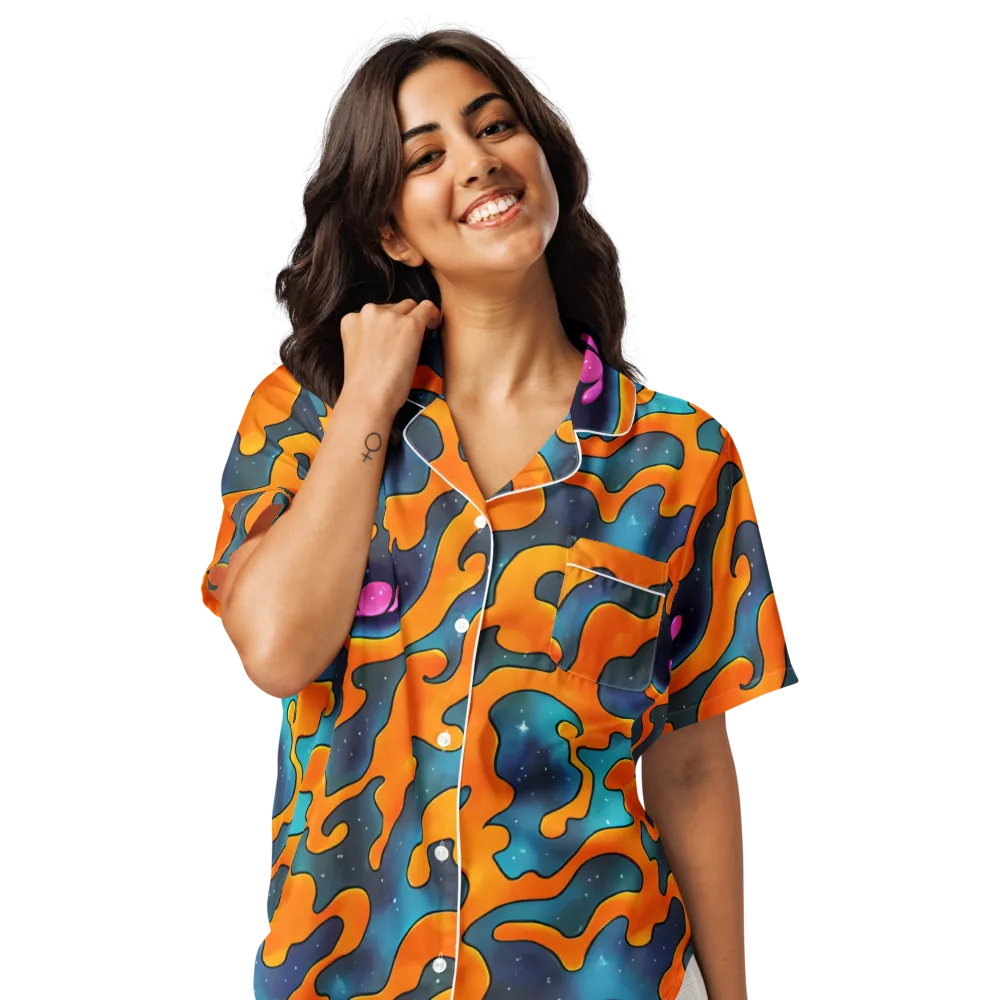 Criswell Cosmos on Women's Short Sleeve Pajama Top — Front