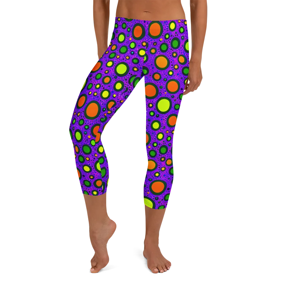 Luminous Bubbles on Capri Leggings — Front