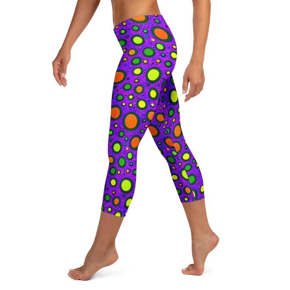 Luminous Bubbles on Capri Leggings — Left