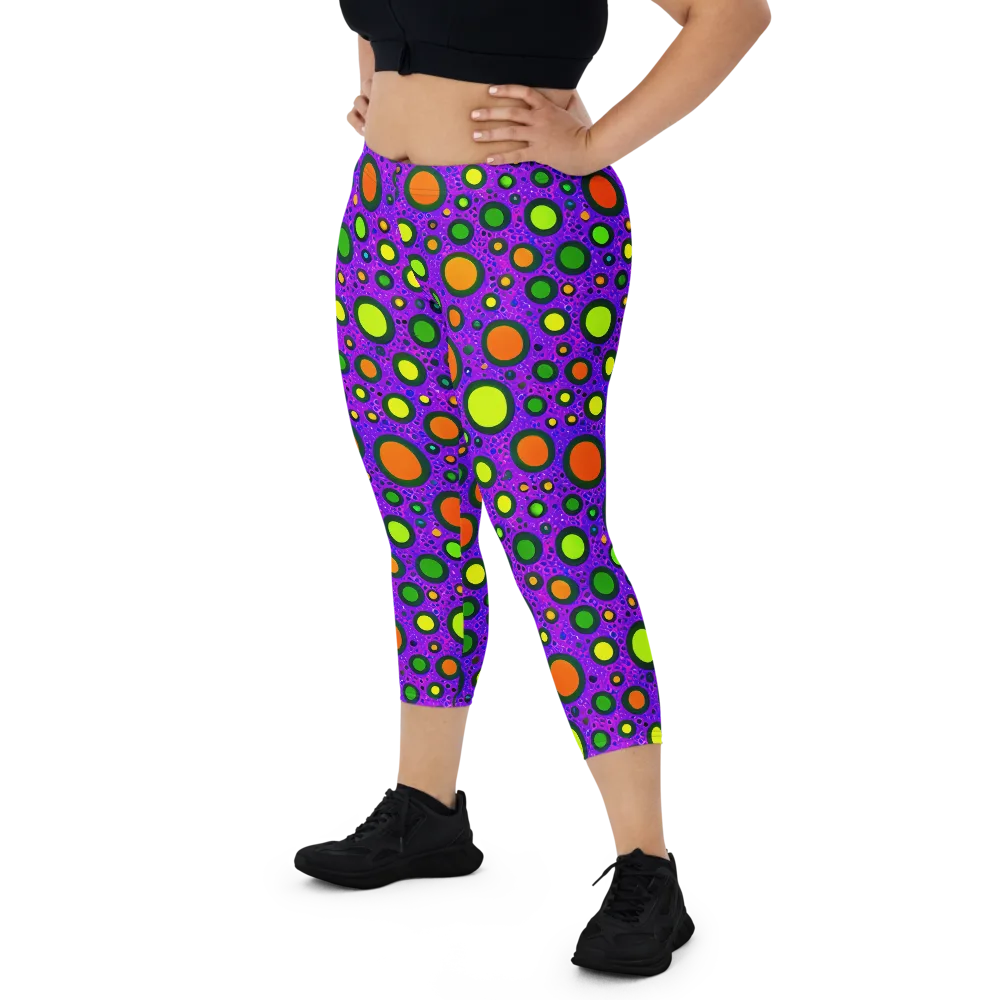 Luminous Bubbles on Capri Leggings — Front