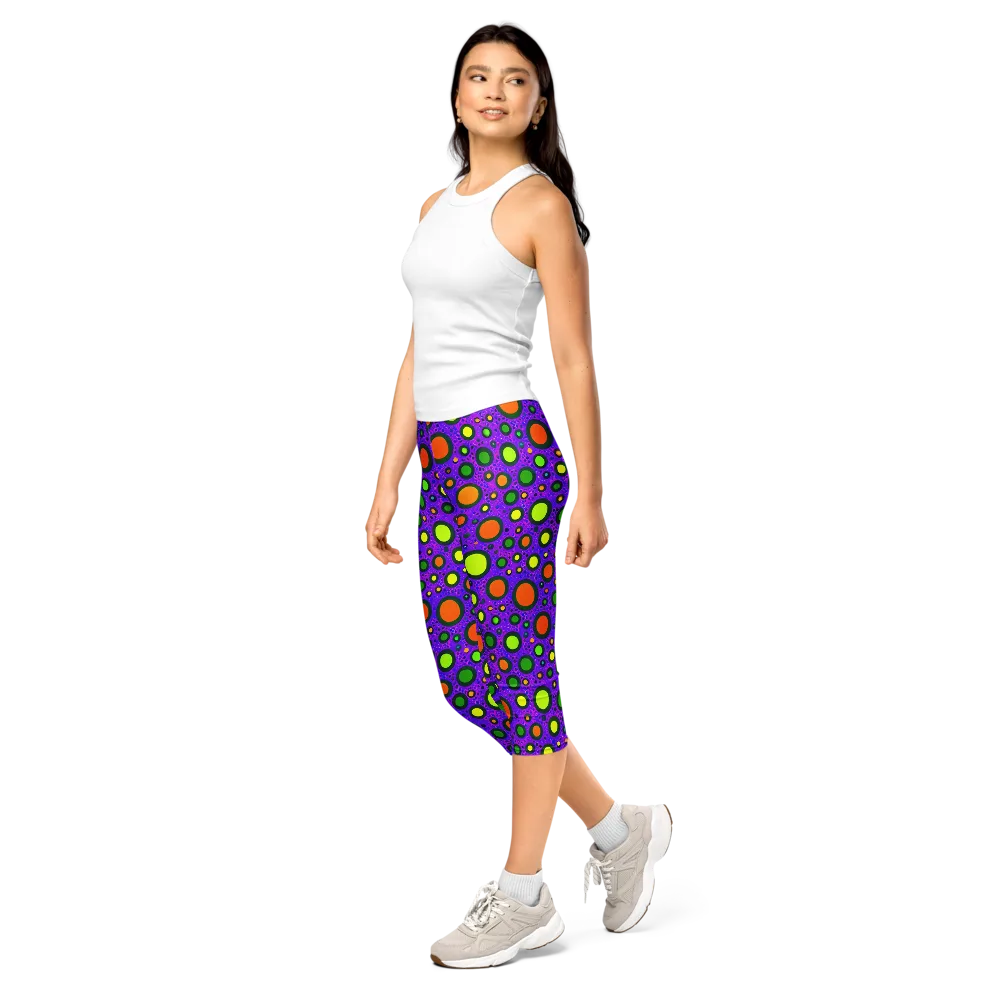 Luminous Bubbles on Capri Leggings — Left Front
