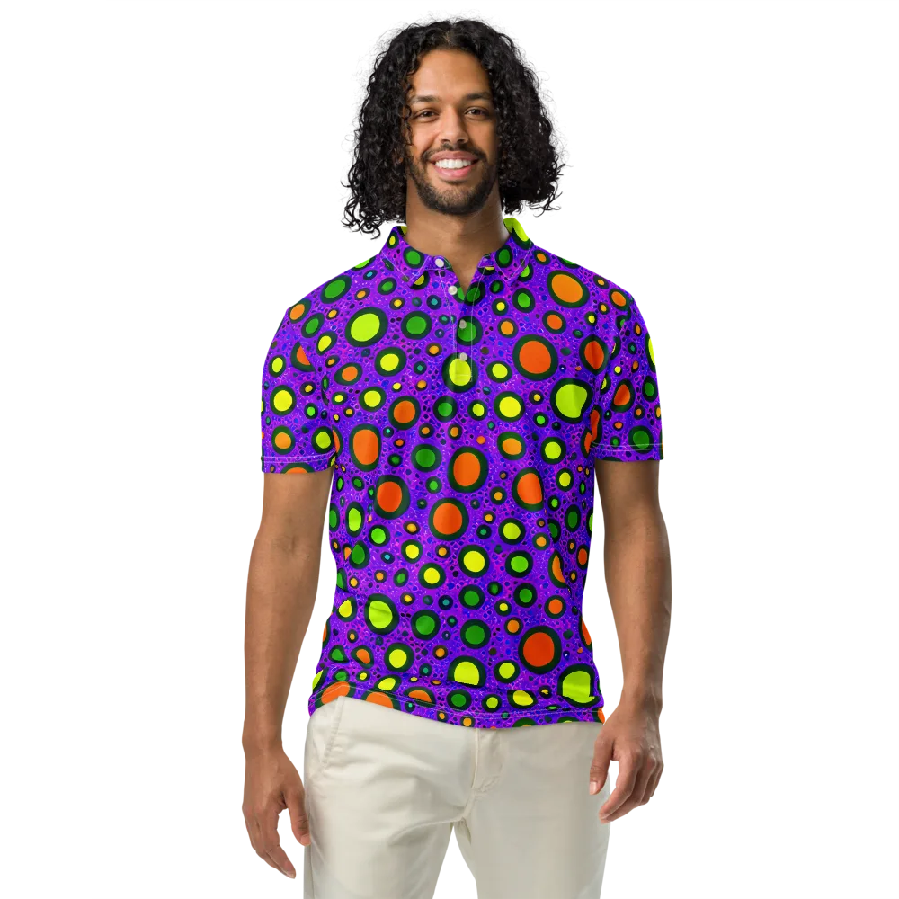 Luminous Bubbles on Men's Slim Fit Polo Shirt — Front