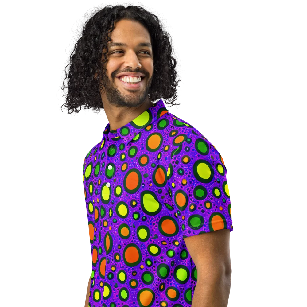 Luminous Bubbles on Men's Slim Fit Polo Shirt — Left Front