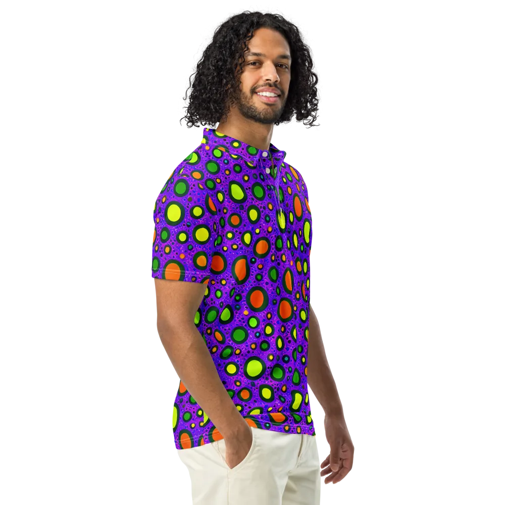Luminous Bubbles on Men's Slim Fit Polo Shirt — Right Front