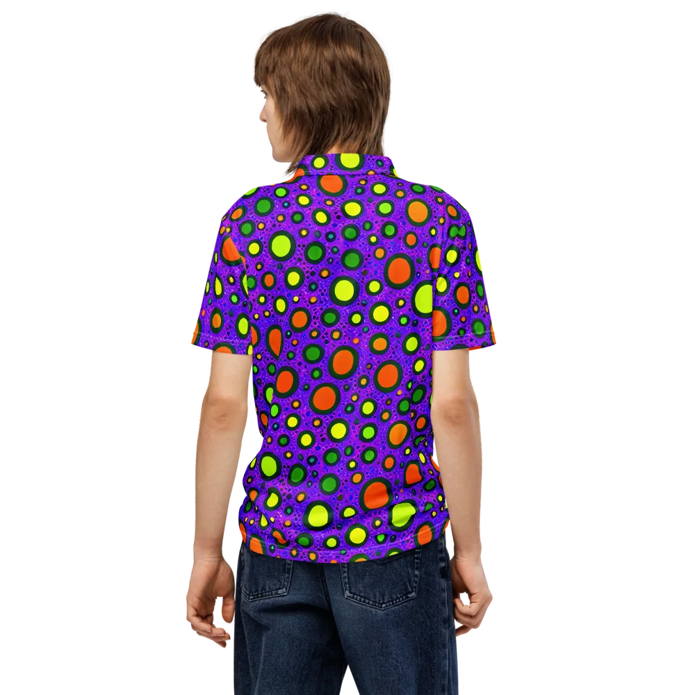 Luminous Bubbles on Men's Slim Fit Polo Shirt — Back