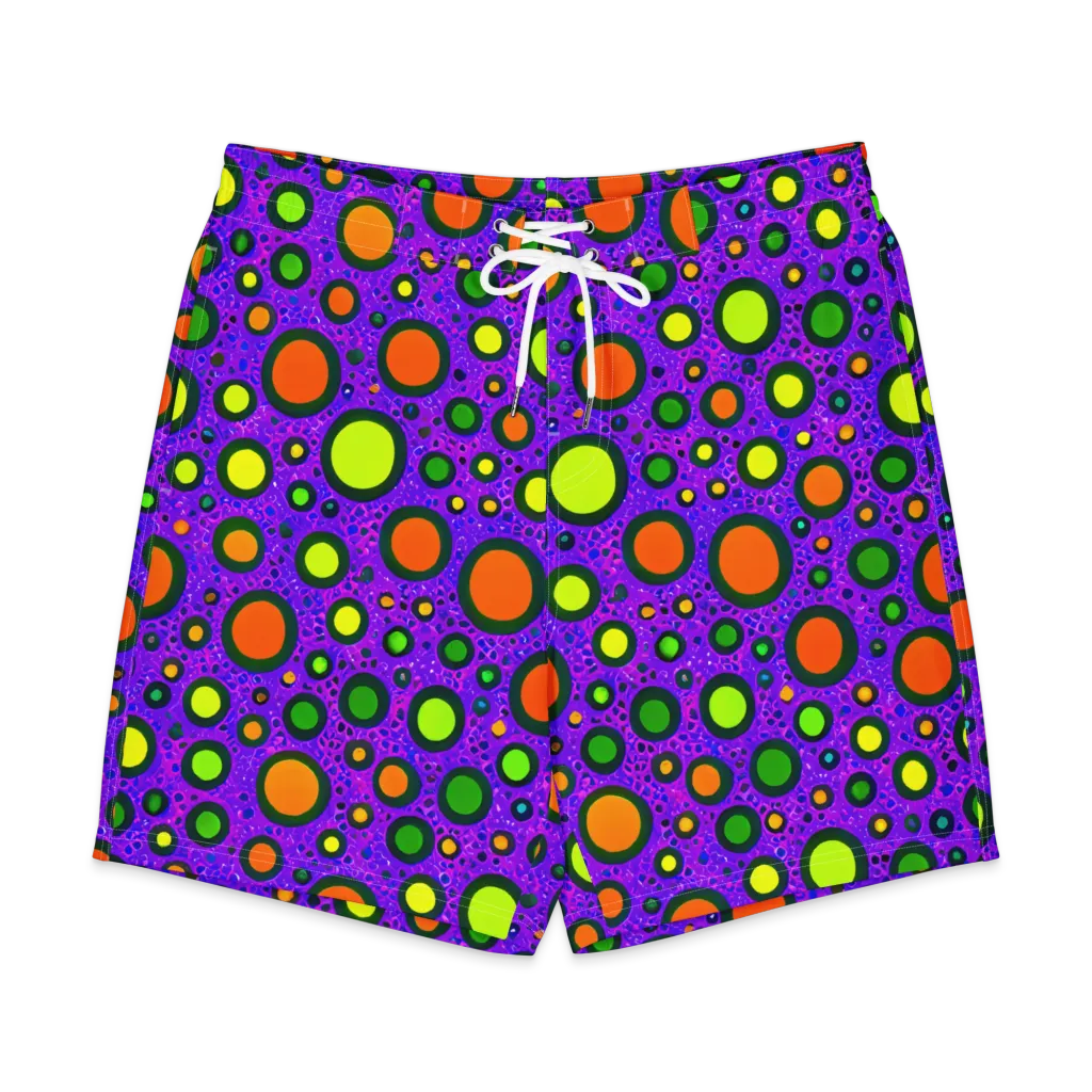 Luminous Bubbles on Men's Board Shorts — Front