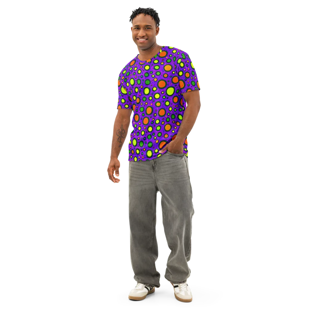 Luminous Bubbles on Men's Cotton Crew Neck T-Shirt — Front
