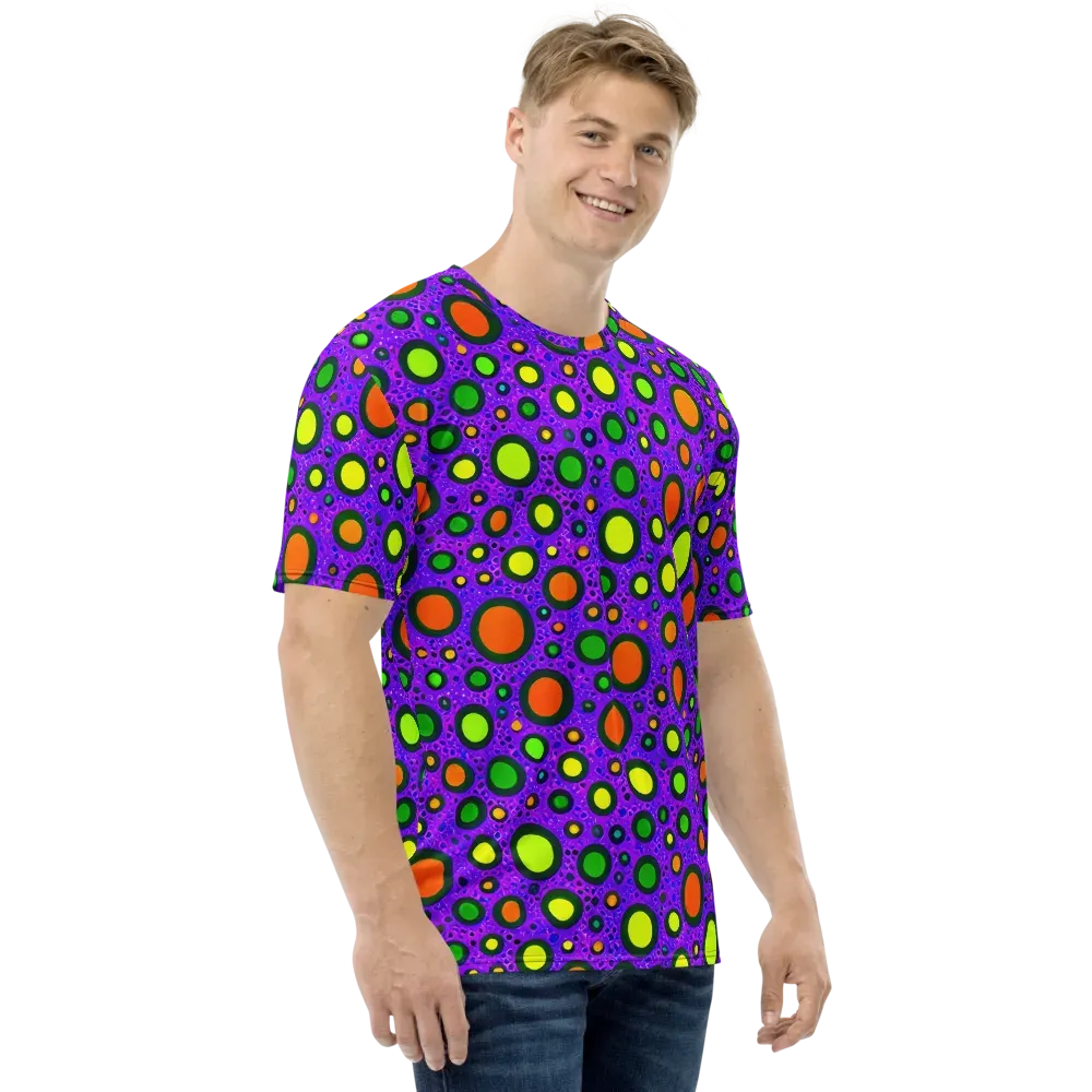 Luminous Bubbles on Men's Crew Neck T-Shirt — Right