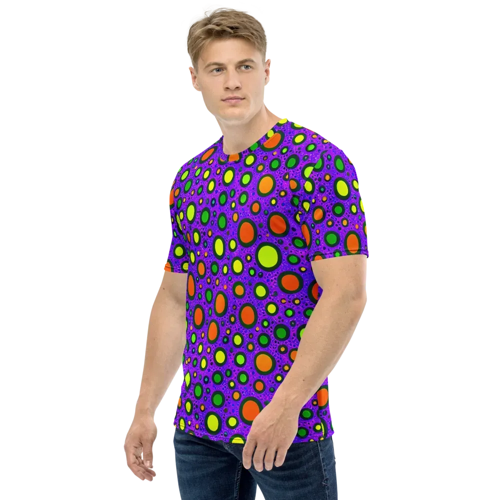 Luminous Bubbles on Men's Crew Neck T-Shirt — Left