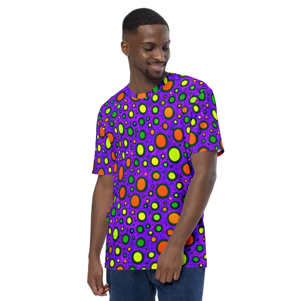 Luminous Bubbles on Men's Crew Neck T-Shirt — Left