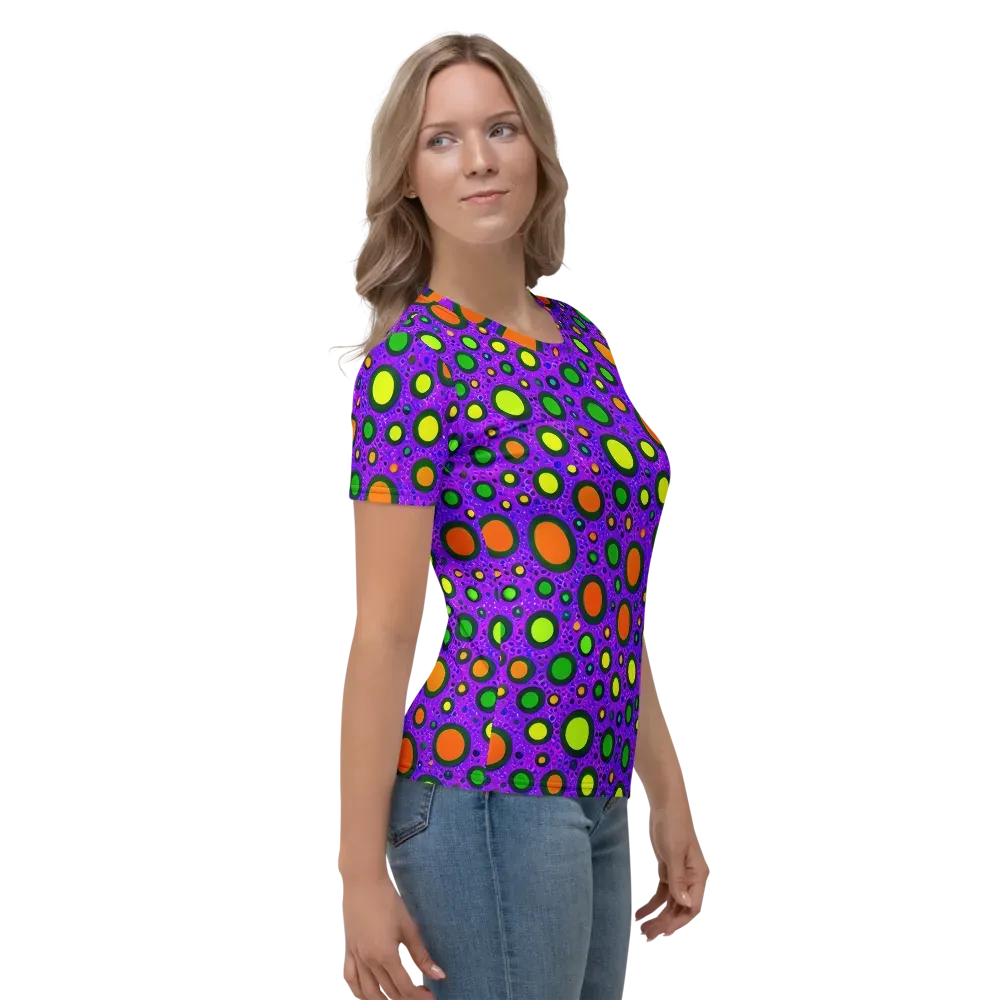 Luminous Bubbles on Women's Crew Neck T-Shirt — Right