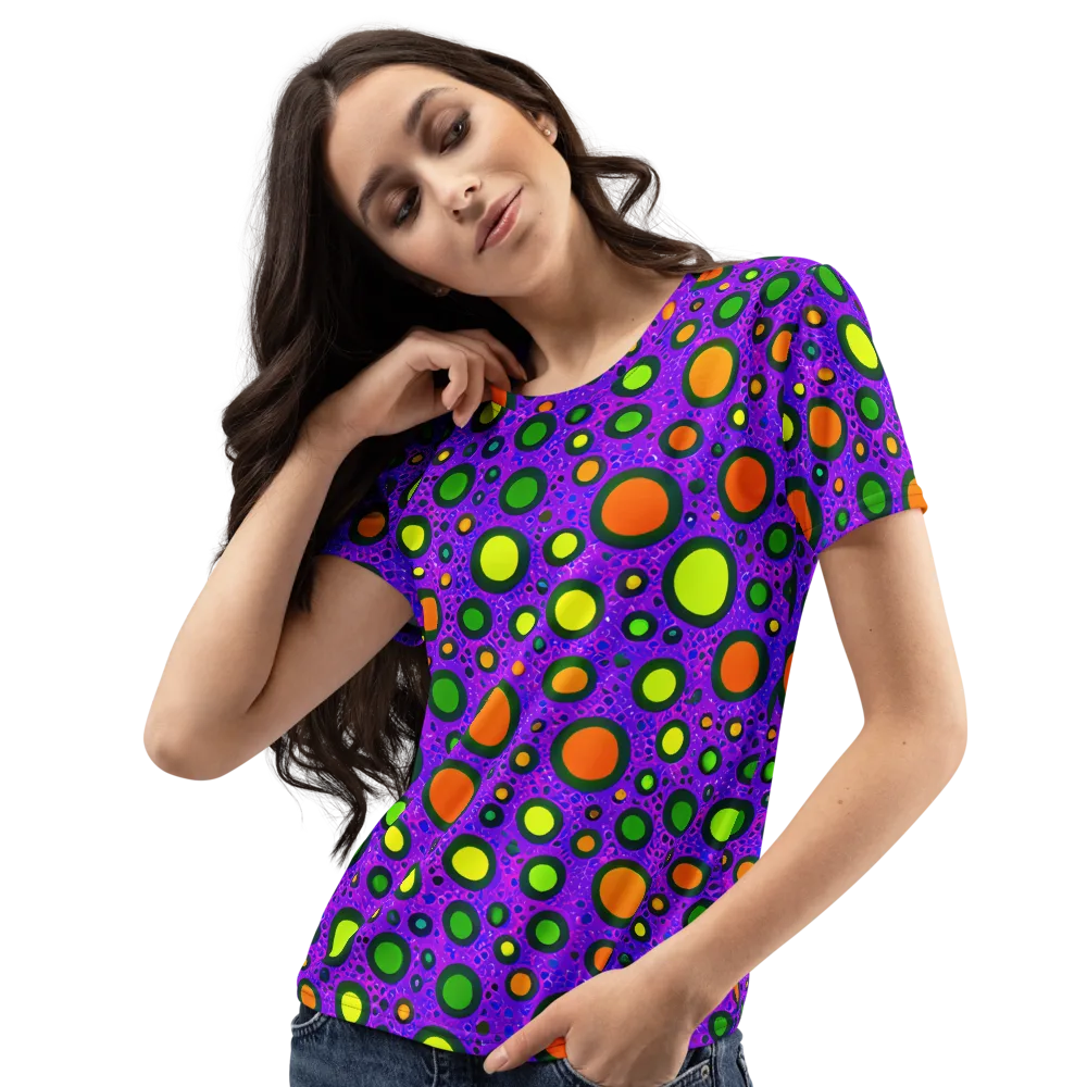 Luminous Bubbles on Women's Crew Neck T-Shirt — Left Front