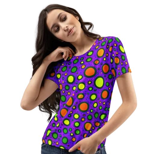 Luminous Bubbles on a Women's Crew Neck T-Shirt