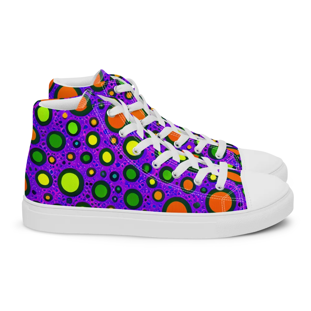 Luminous Bubbles on Women's High Top Canvas Shoes — Right
