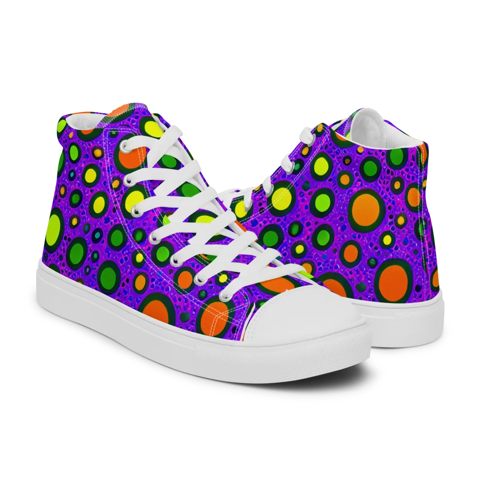 Luminous Bubbles on Women's High Top Canvas Shoes — Right