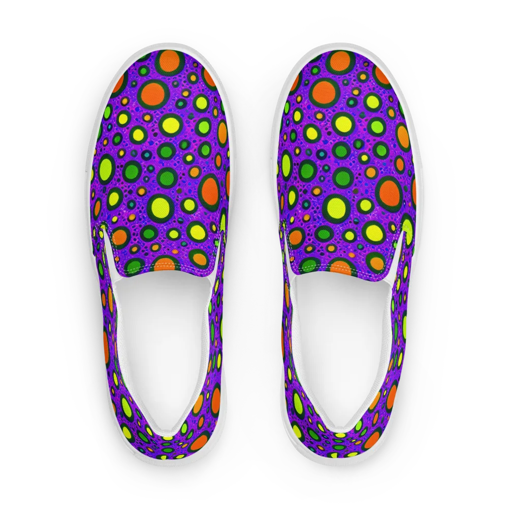 Luminous Bubbles on Men's Slip-On Canvas Shoes — Front