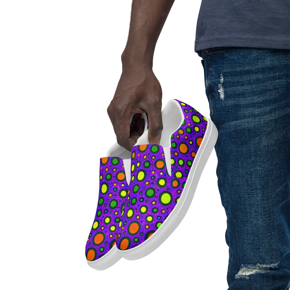 Luminous Bubbles on Men's Slip-On Canvas Shoes — Left Front