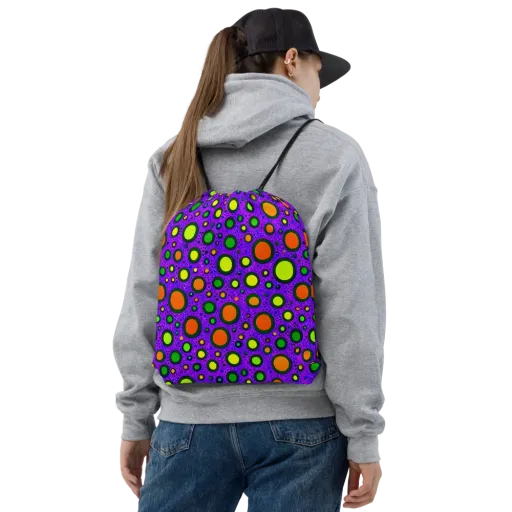 Luminous Bubbles on a Drawstring Bag