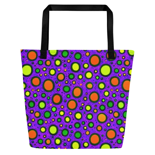 Luminous Bubbles on a Large Tote Bag W/ Pocket