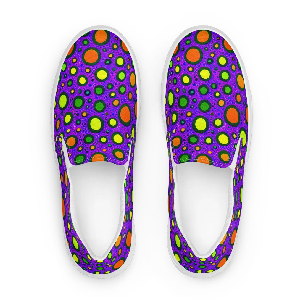 Luminous Bubbles on Women's Slip-On Canvas Shoes — Front
