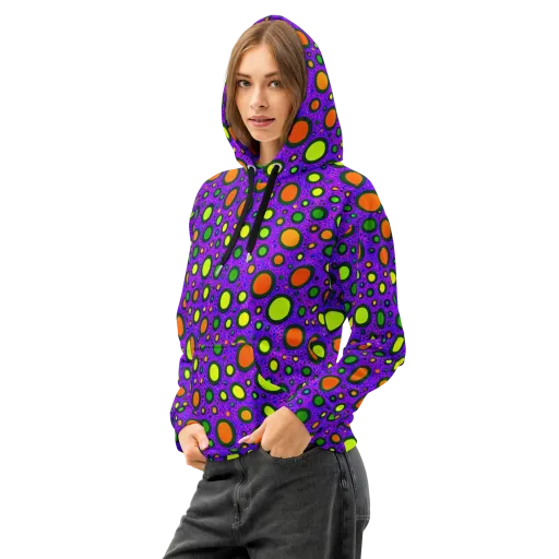 Luminous Bubbles on a Cotton Hoodie