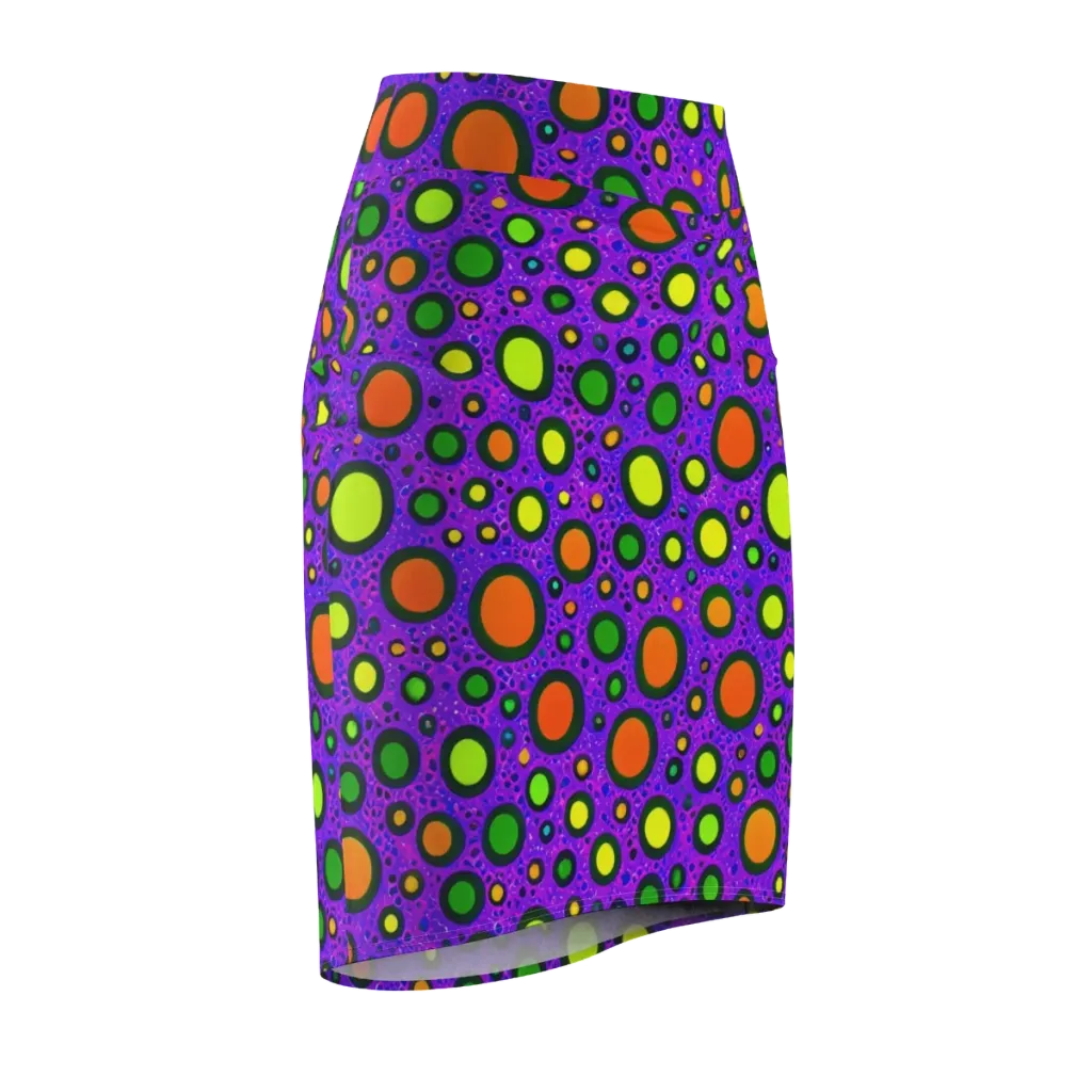 Luminous Bubbles on Pencil Skirt — Front Side