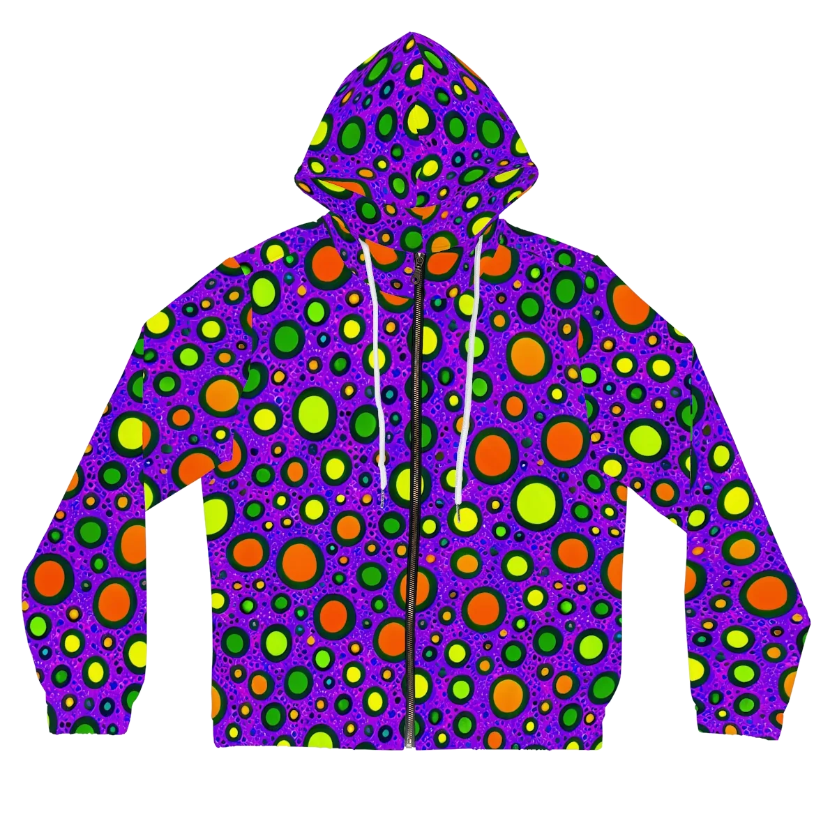 Luminous Bubbles on Women's Full-Zip Hoodie — Front