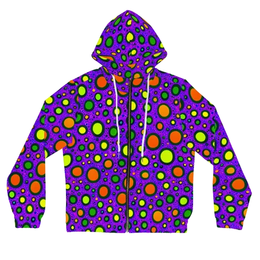 Luminous Bubbles on a Women's Full-Zip Hoodie