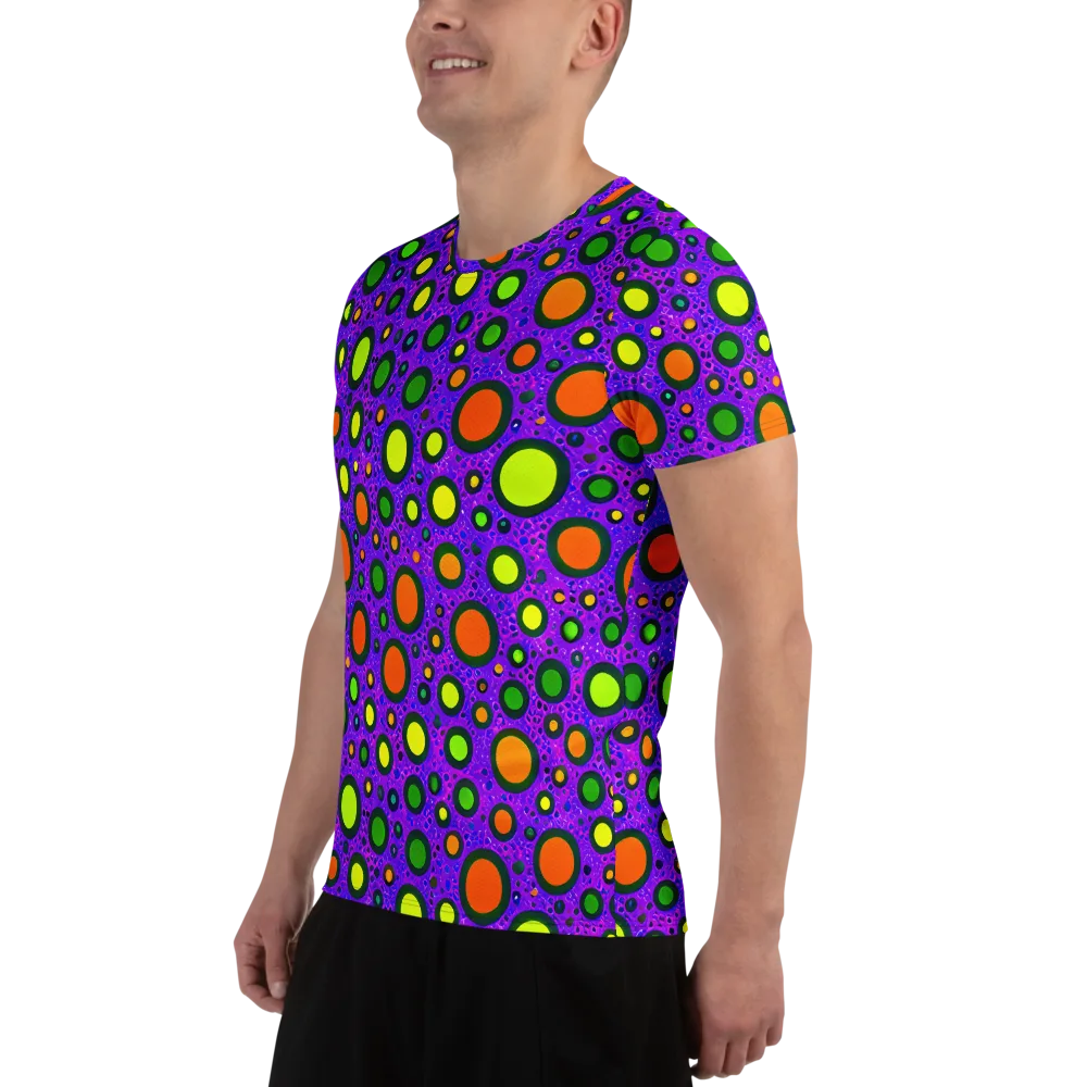 Luminous Bubbles on Men's Athletic T-Shirt — Left