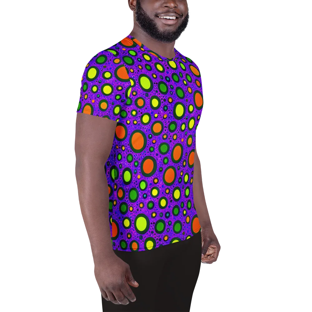 Luminous Bubbles on Men's Athletic T-Shirt — Right