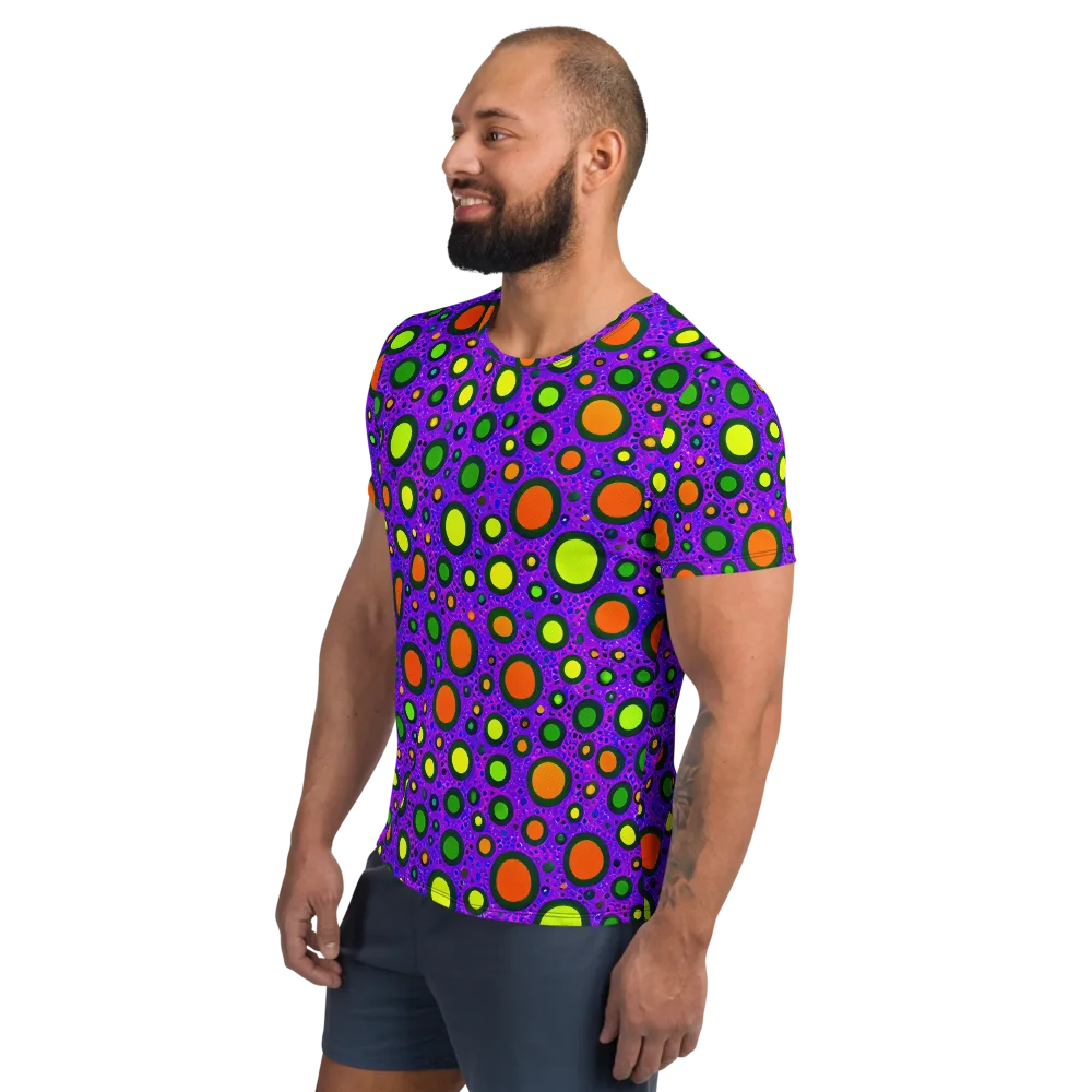 Luminous Bubbles on Men's Athletic T-Shirt — Left