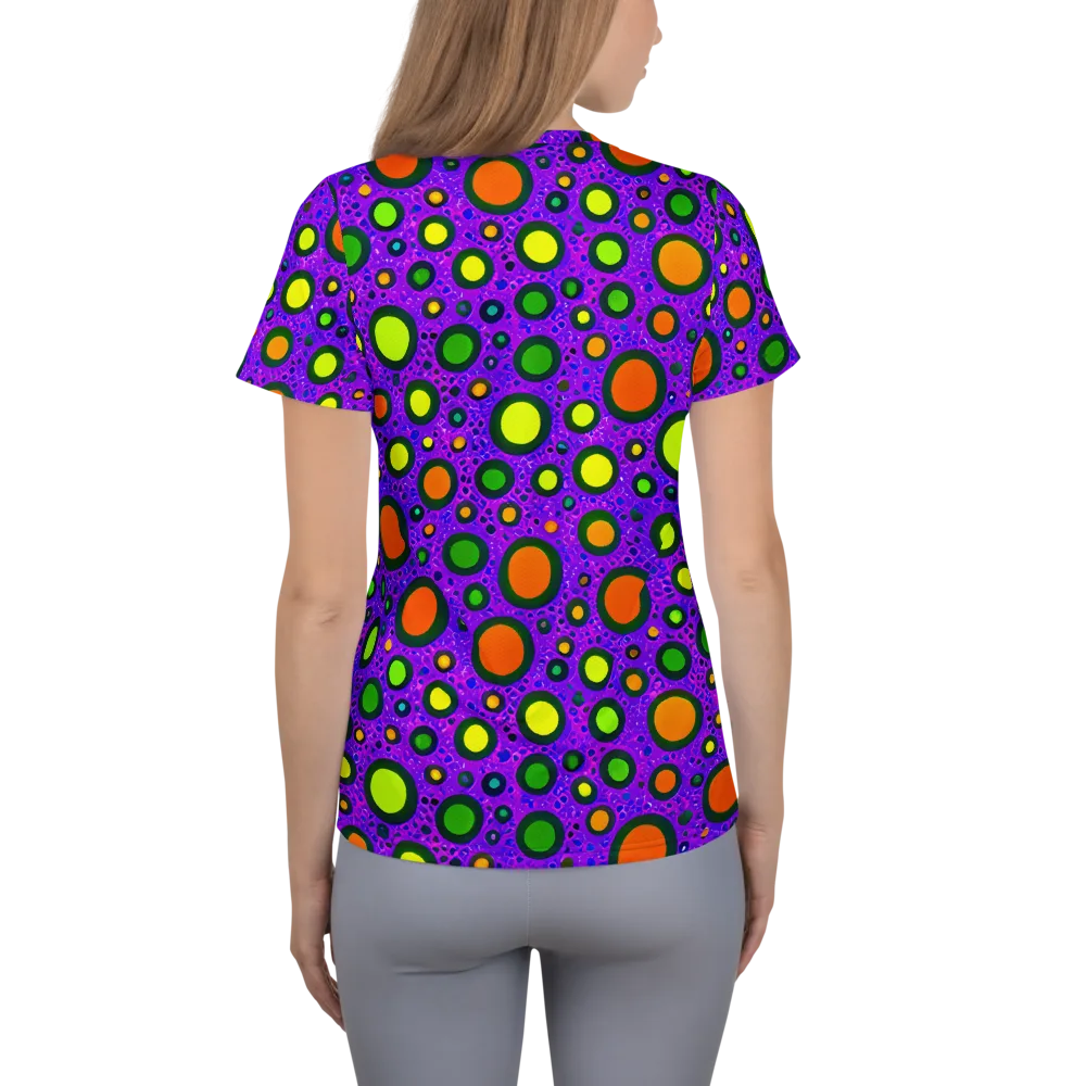 Luminous Bubbles on Women's Athletic T-Shirt — Back