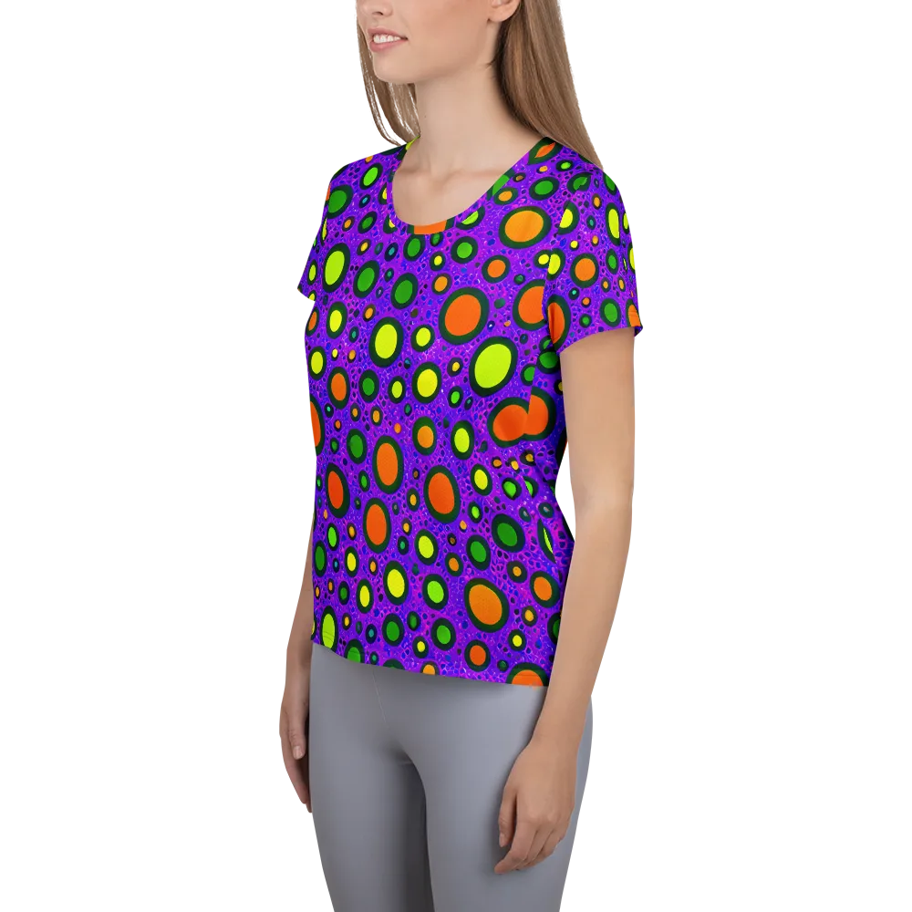 Luminous Bubbles on Women's Athletic T-Shirt — Left