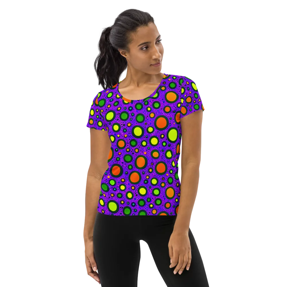 Luminous Bubbles on Women's Athletic T-Shirt — Front