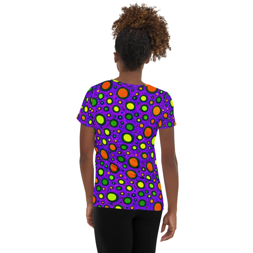 Luminous Bubbles on Women's Athletic T-Shirt — Back