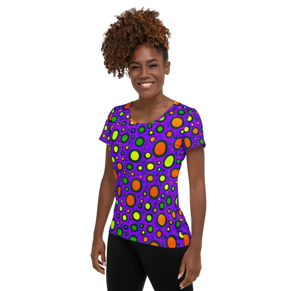 Luminous Bubbles on Women's Athletic T-Shirt — Left