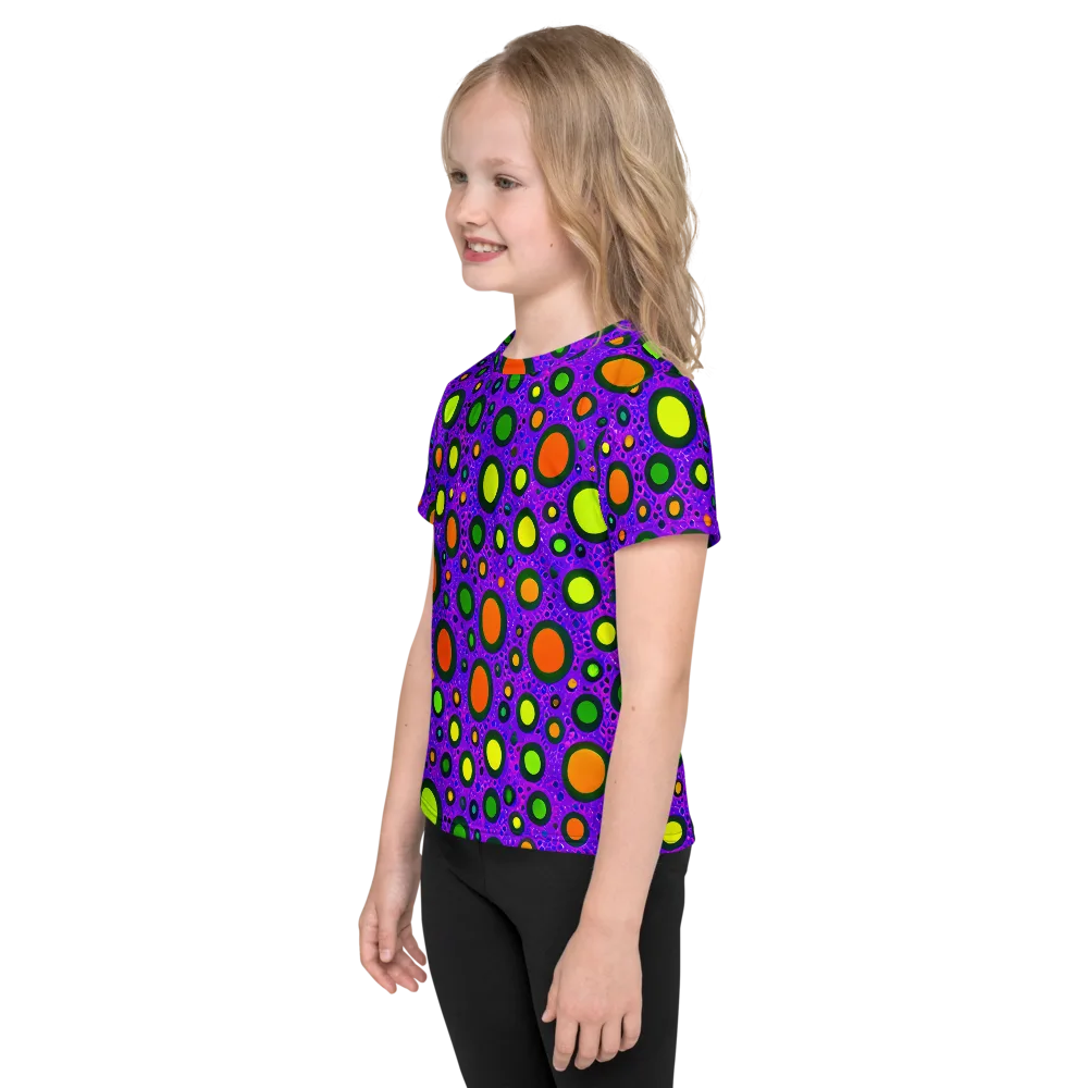 Luminous Bubbles on Kids Crew Neck T-Shirt — Left